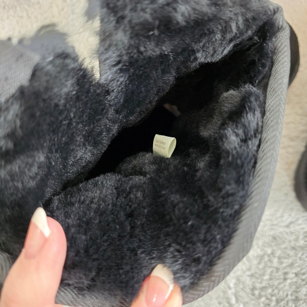 SuperLamb Argali Black Suede Sheepskin Lined Winter Boots Women 10 Narrow‎ NEW - Picture 4 of 7